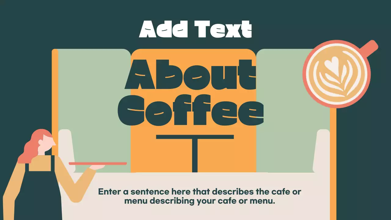 Promote your cafe with a pop of khaki and orange