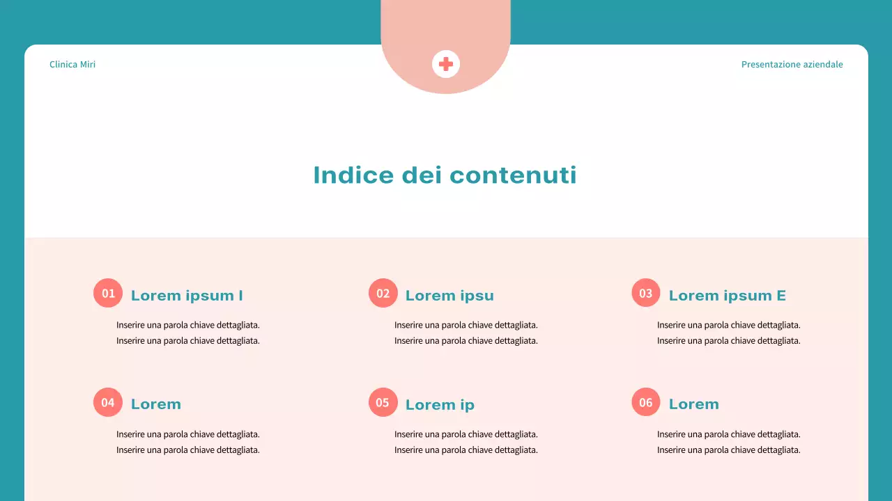 Semplice proposta di marketing ospedaliero in blu e rosso