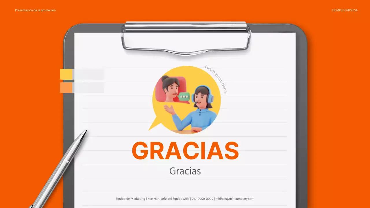 Un folleto promocional de moda en naranja y gris