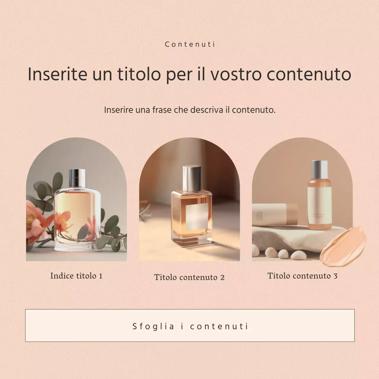 Una semplice pubblicità del feed Instagram di cosmetici rosa