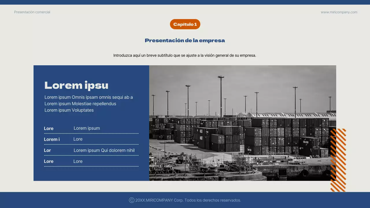 Un sencillo plan de negocios de Año Nuevo en azul y naranja