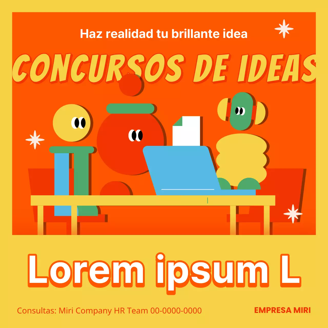 Promover la contratación de empresas de color amarillo y rojo kitsch