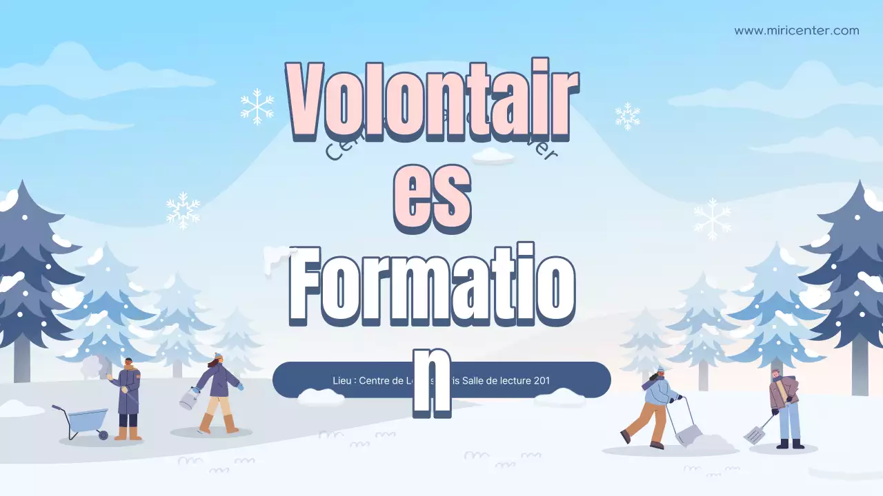 Guide de formation des volontaires pour les vacances d'hiver en bleu clair et blanc naturel