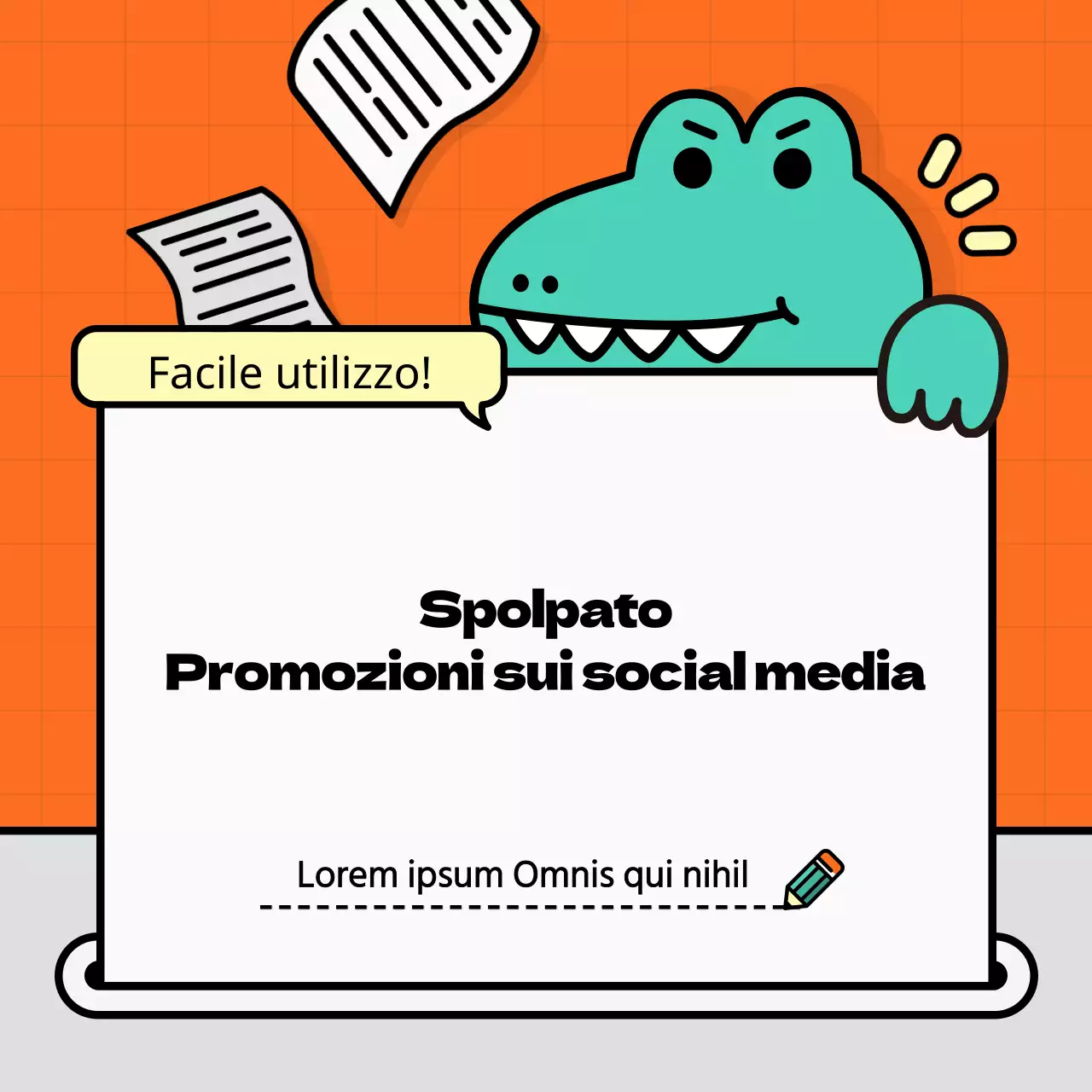 Annunci arancioni kitsch sui social media delle piccole imprese