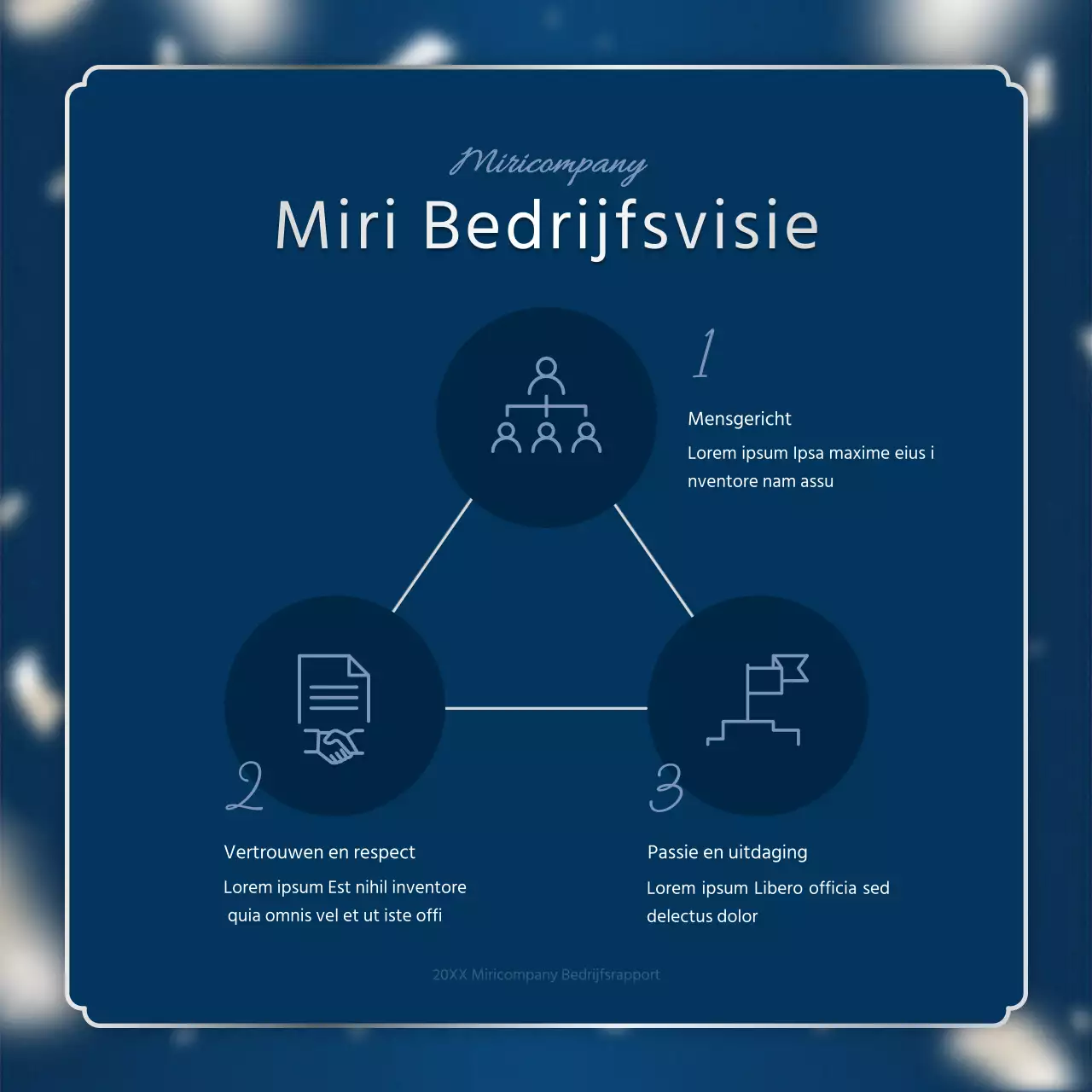 Een luxueuze eindrapportage in marineblauw en zilver