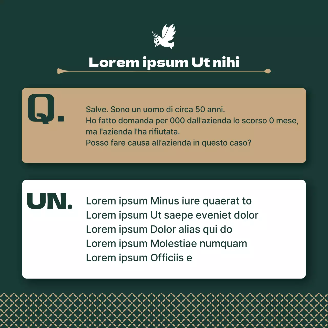 Promuovere uno studio legale moderno in cachi e oro