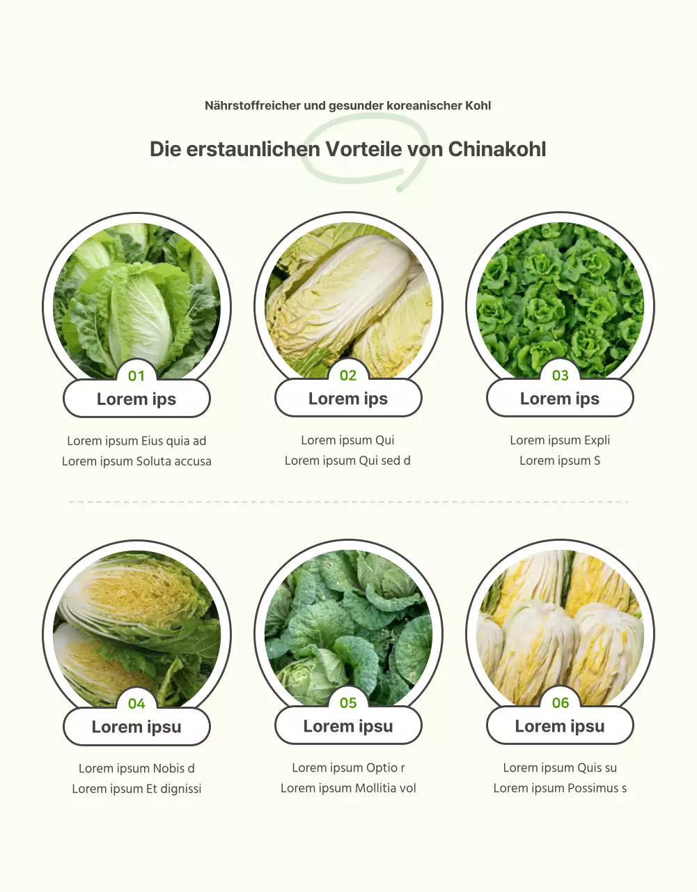 Förderung des Verkaufs von grünem und graubraunem Grundkohl