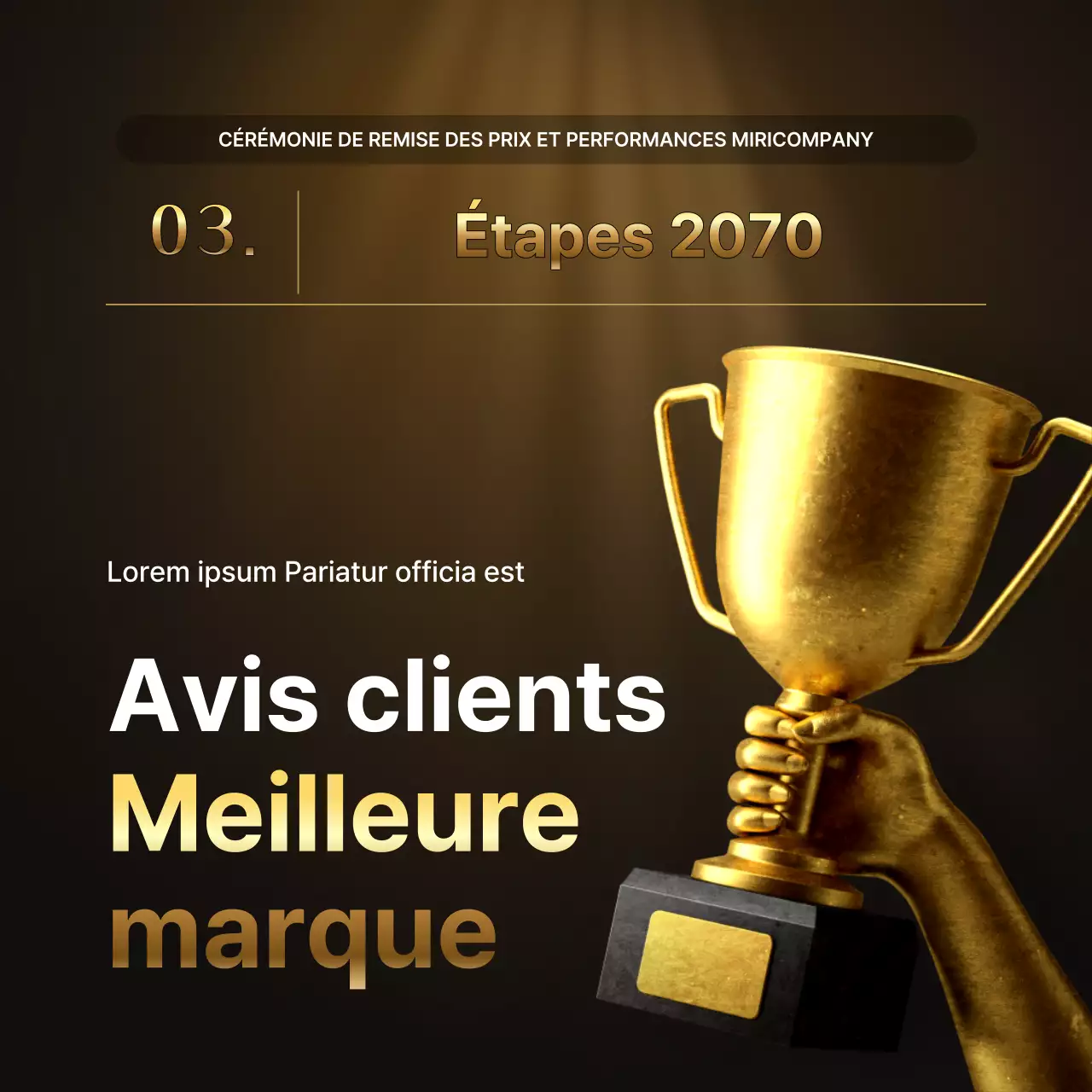 Présentations des performances de l'or et du brun de luxe et rapports sur les événements de fin d'année