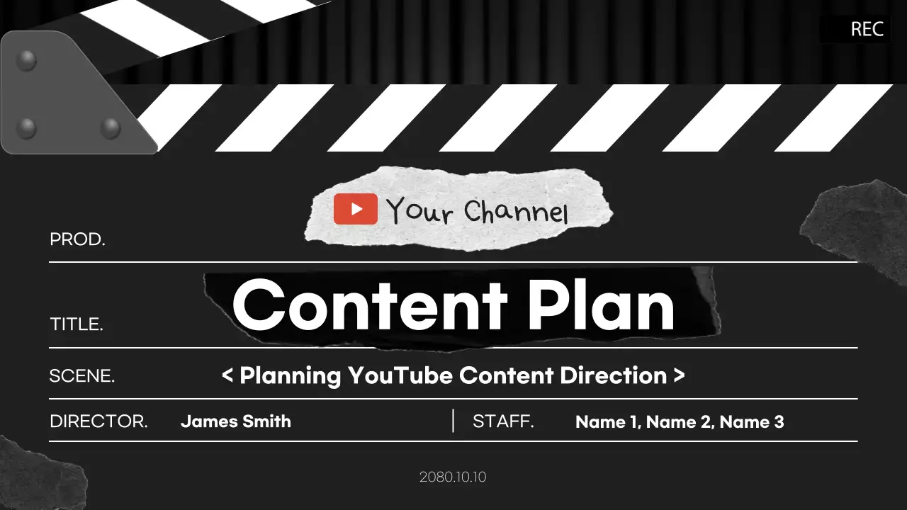 블랙 모던 유튜브 플래너 프리젠테이션