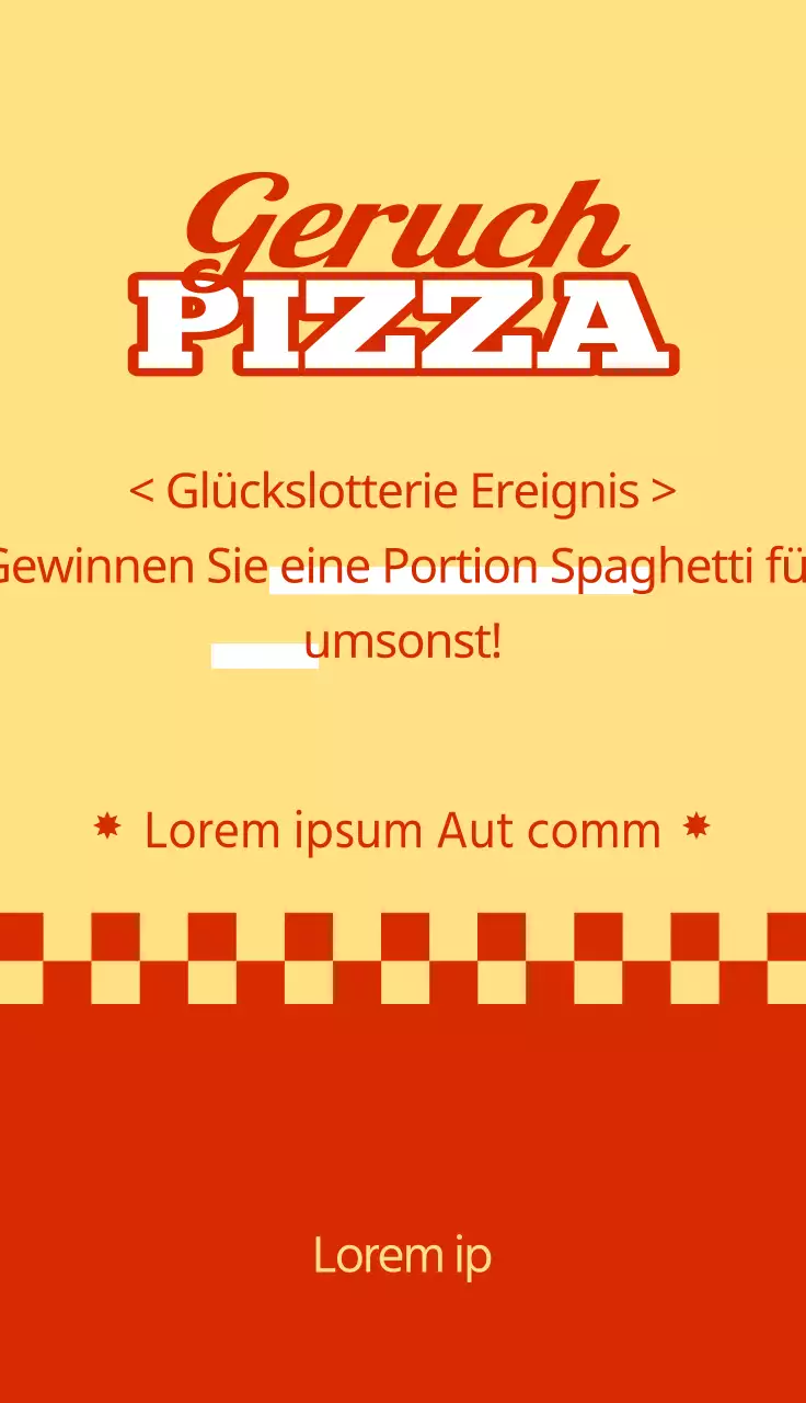 Gewinnspiel für eine Pizzeria im Retro-Stil