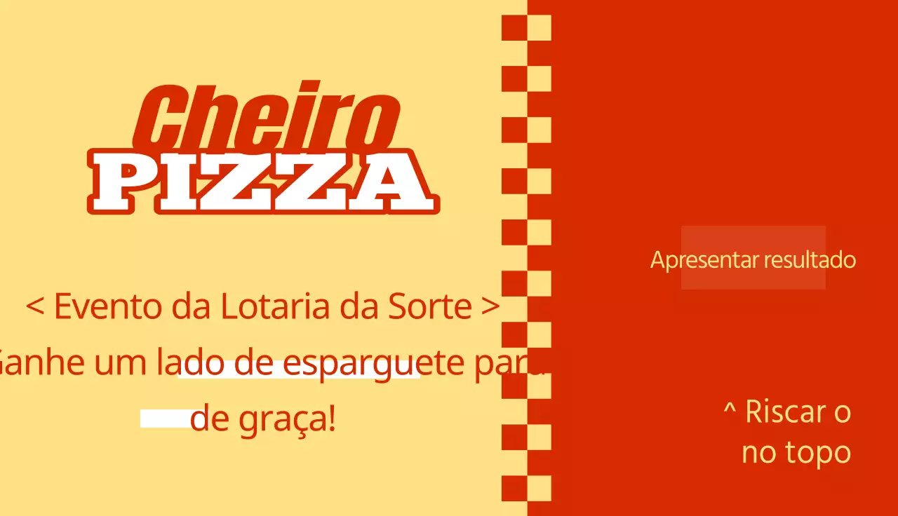 Lotaria para um evento de pizzaria de inspiração retro