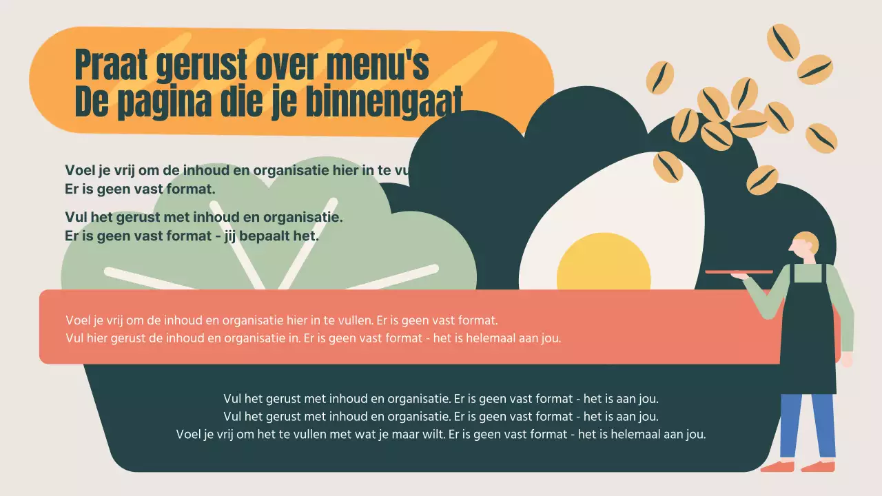 Promoot je café met een knal kaki en oranje