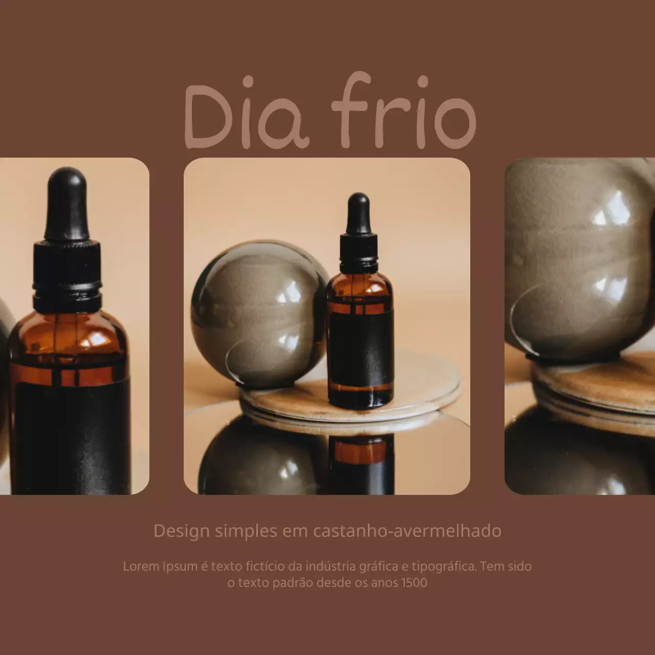 Anúncio de uma marca de cosméticos de luxo em castanho e marfim.