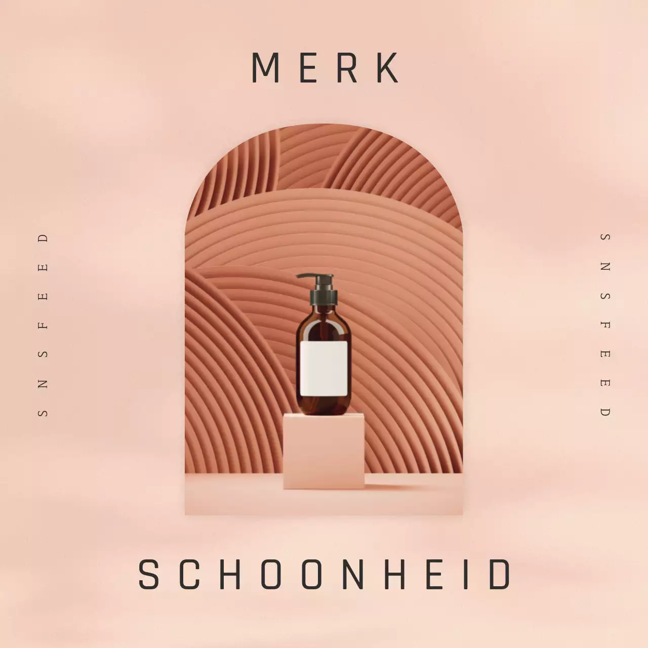 Een eenvoudige roze cosmetica Instagram feed advertentie