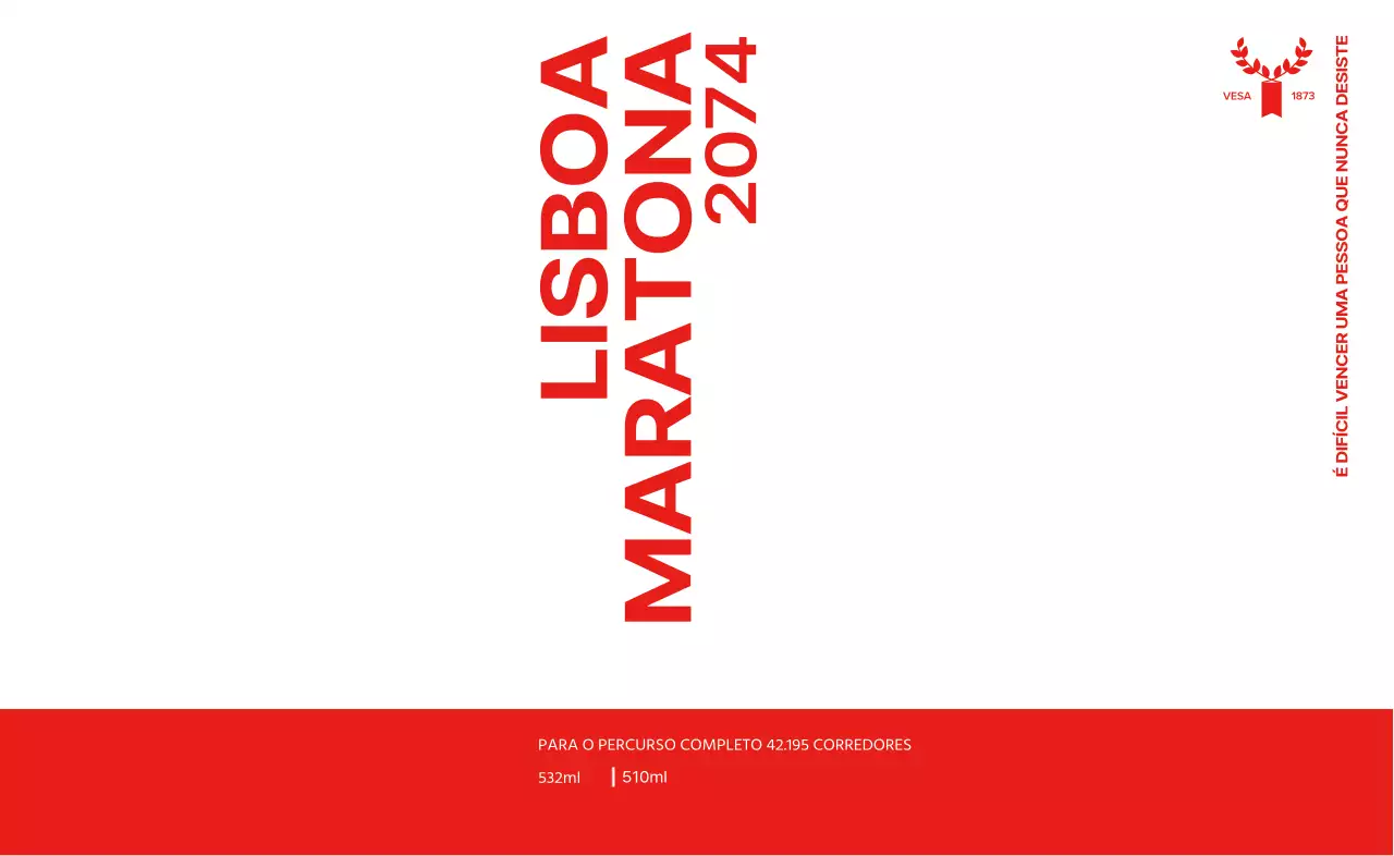 Design de maratona com tipografia e ícones grandes