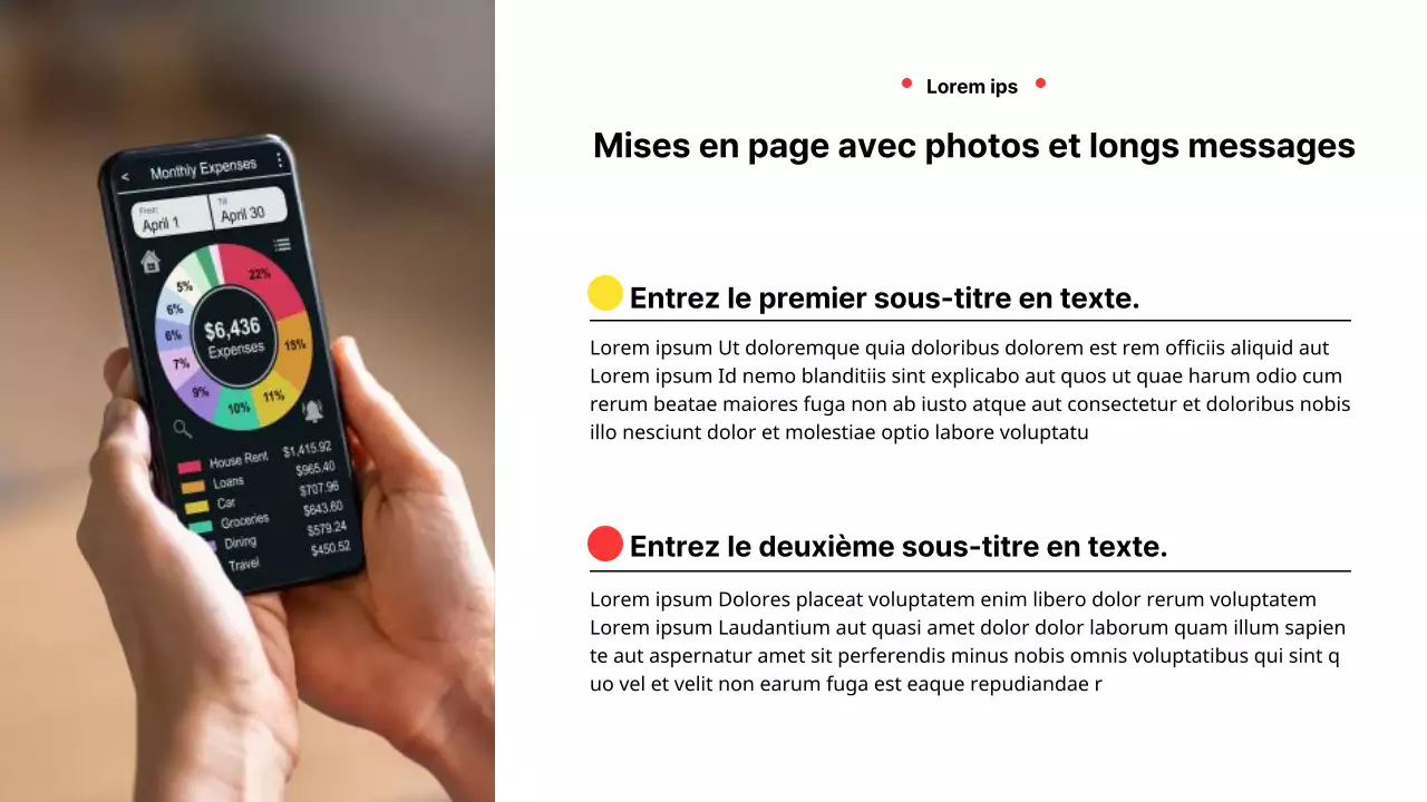 Rapport d'activité géométrique en jaune et rouge