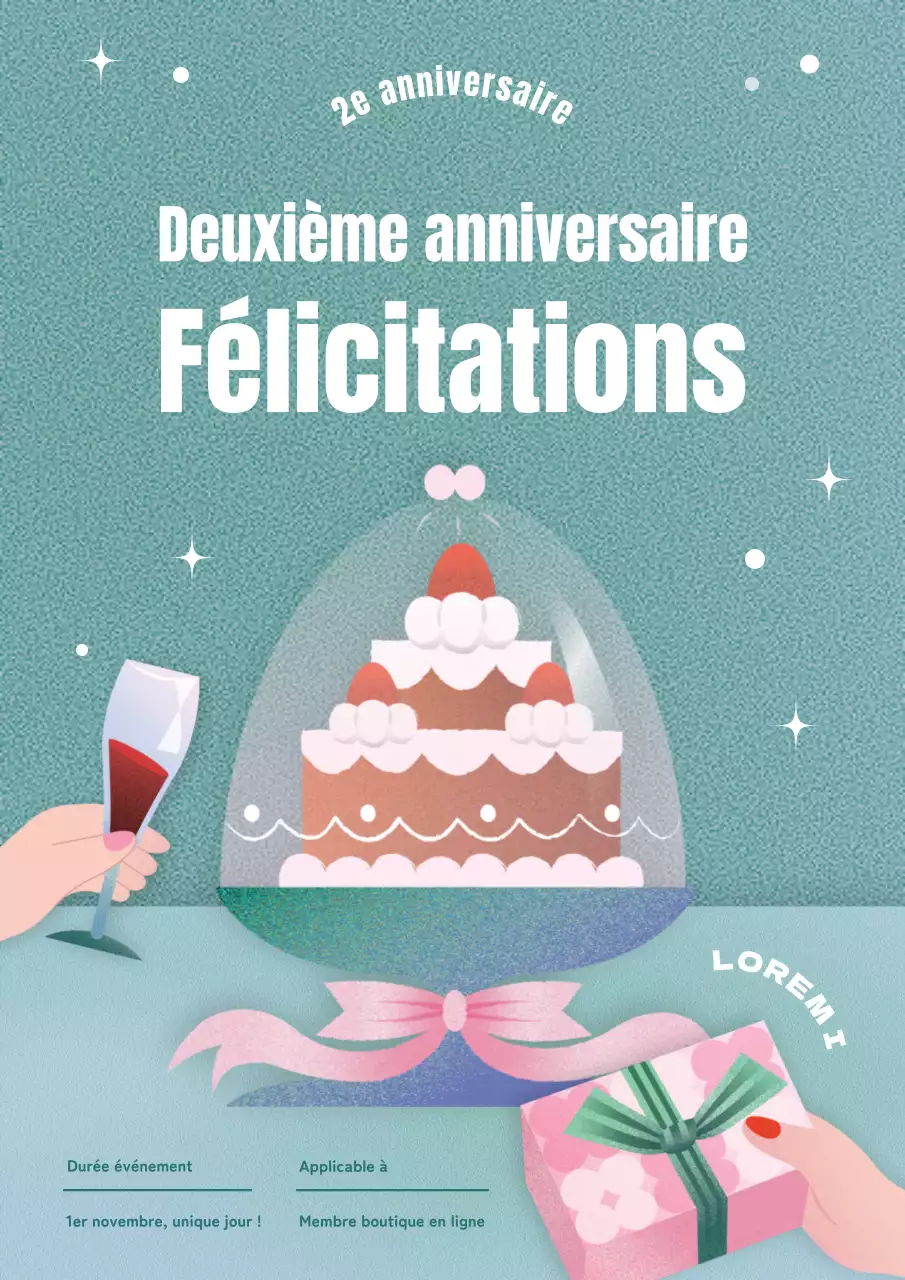 Annonce simple d'un événement de lancement en bleu clair et menthe