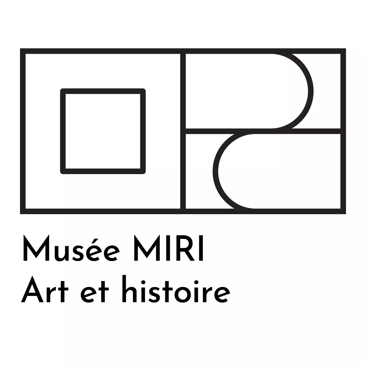 Logo de la marque avec un concept de galerie d'art