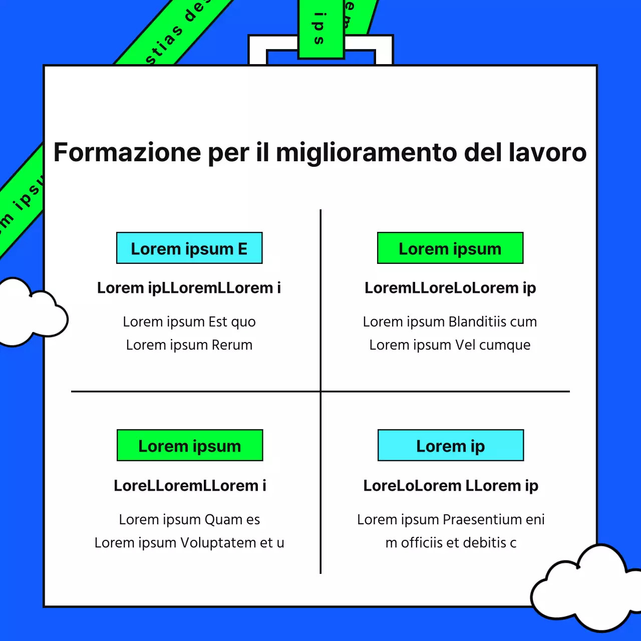 Tutorial del sistema di formazione al lavoro semplice di Blue