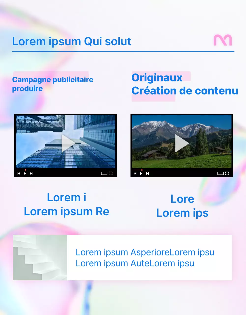 Offre d'emploi simple en rose et bleu