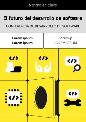 Promover una conferencia de desarrollo de SW kitsch en amarillo y negro