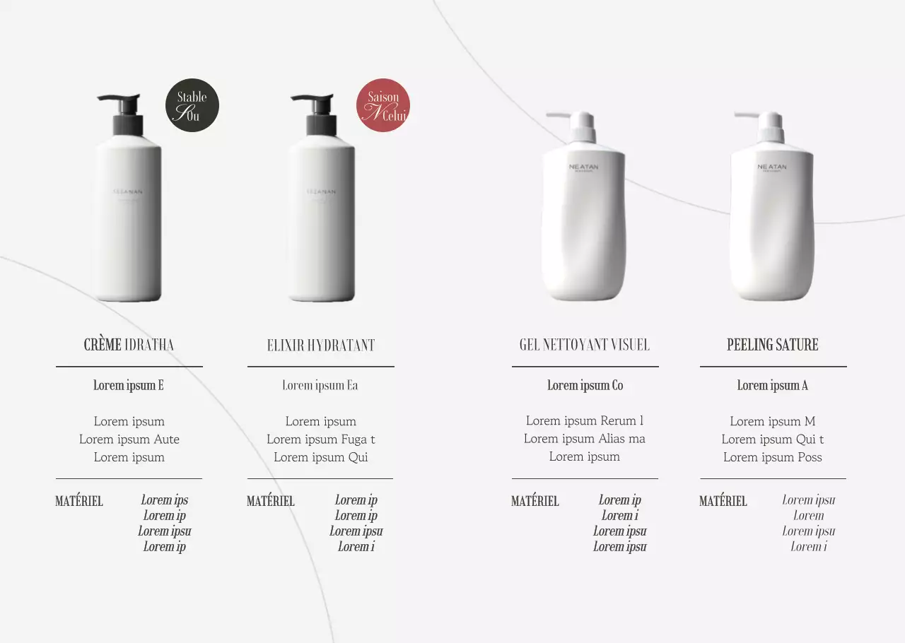 Présentation d'une marque de cosmétiques esthétiques sophistiqués