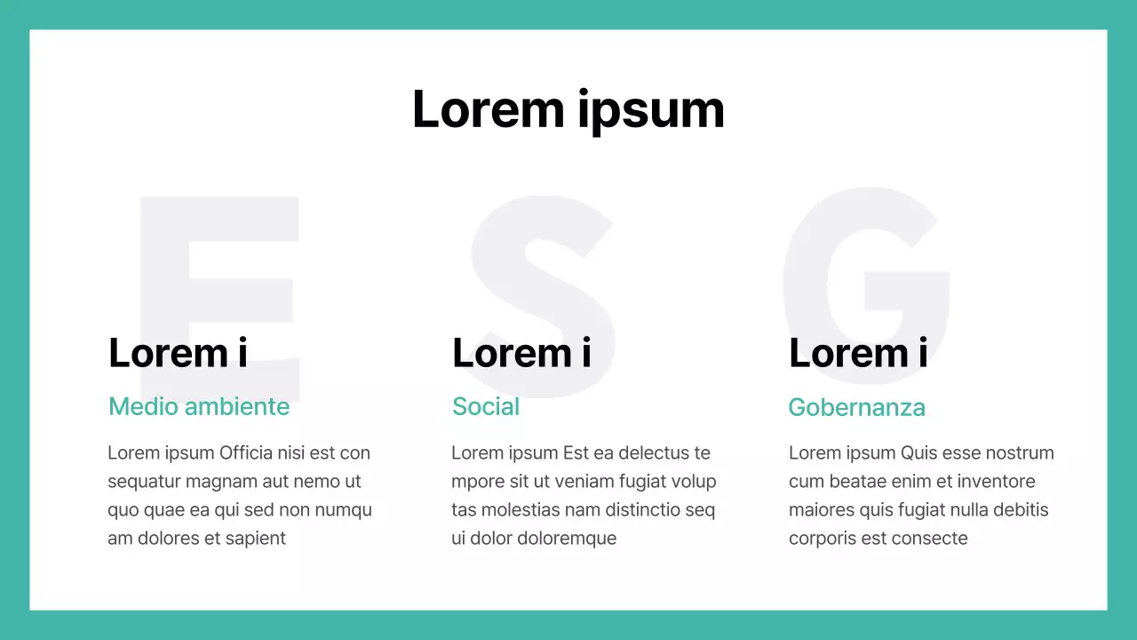 Tacto básico con acento en color menta Informe ESG