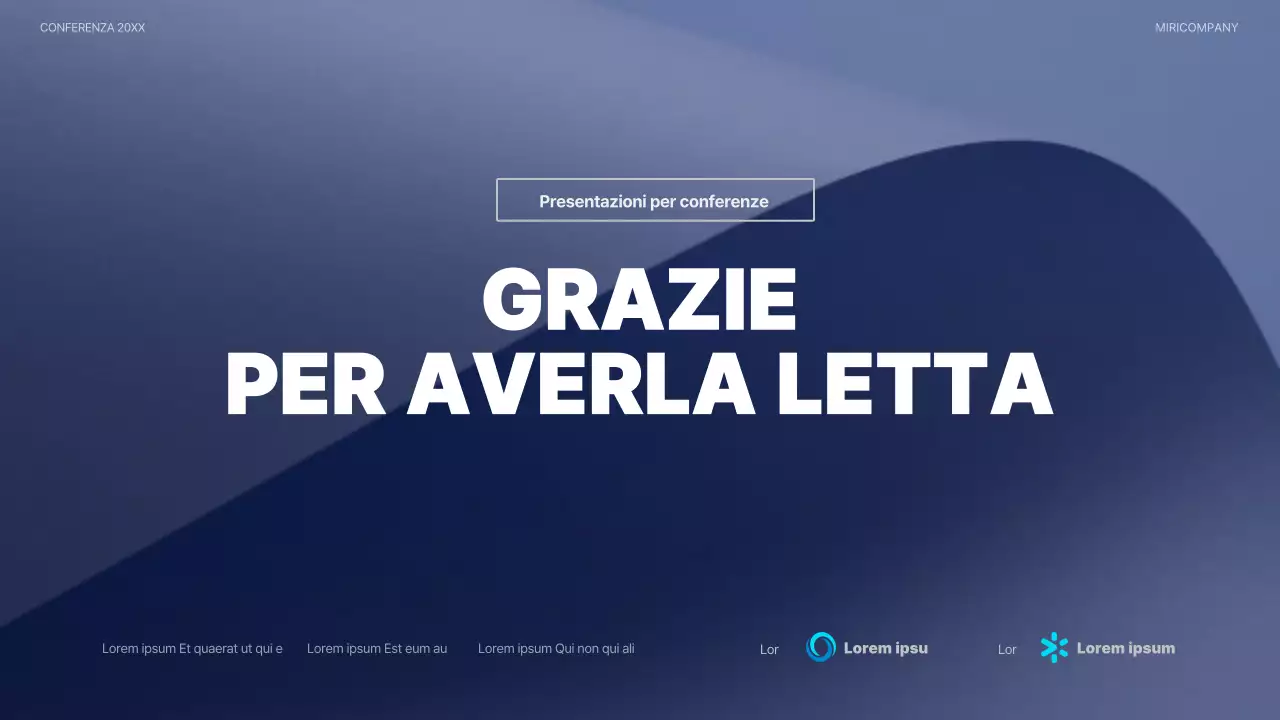 Una moderna presentazione per conferenze in blu navy