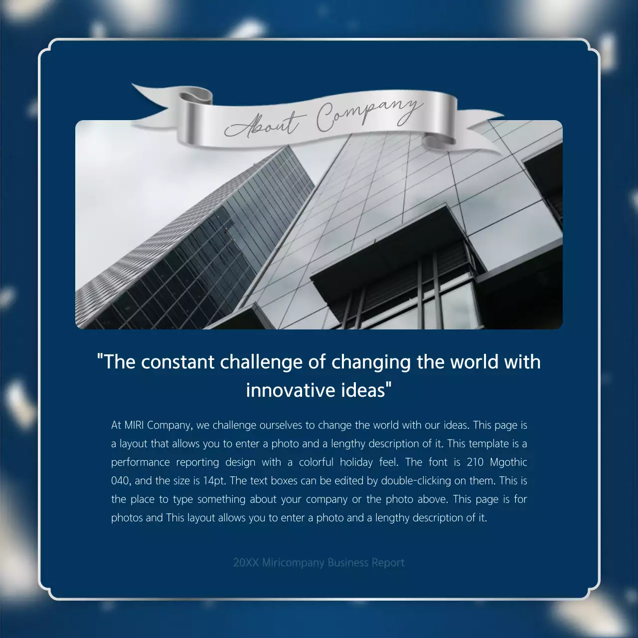 Blue Elegant Business Report Instagram Carousel