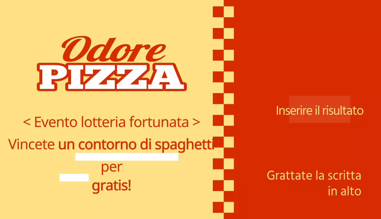 Lotteria per una pizzeria d'ispirazione retrò