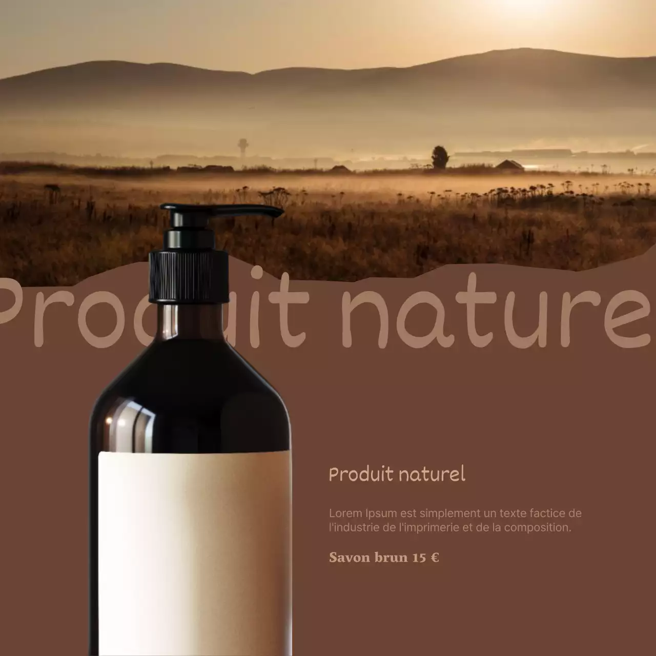 Publicité pour une marque de cosmétiques de luxe en marron et ivoire.