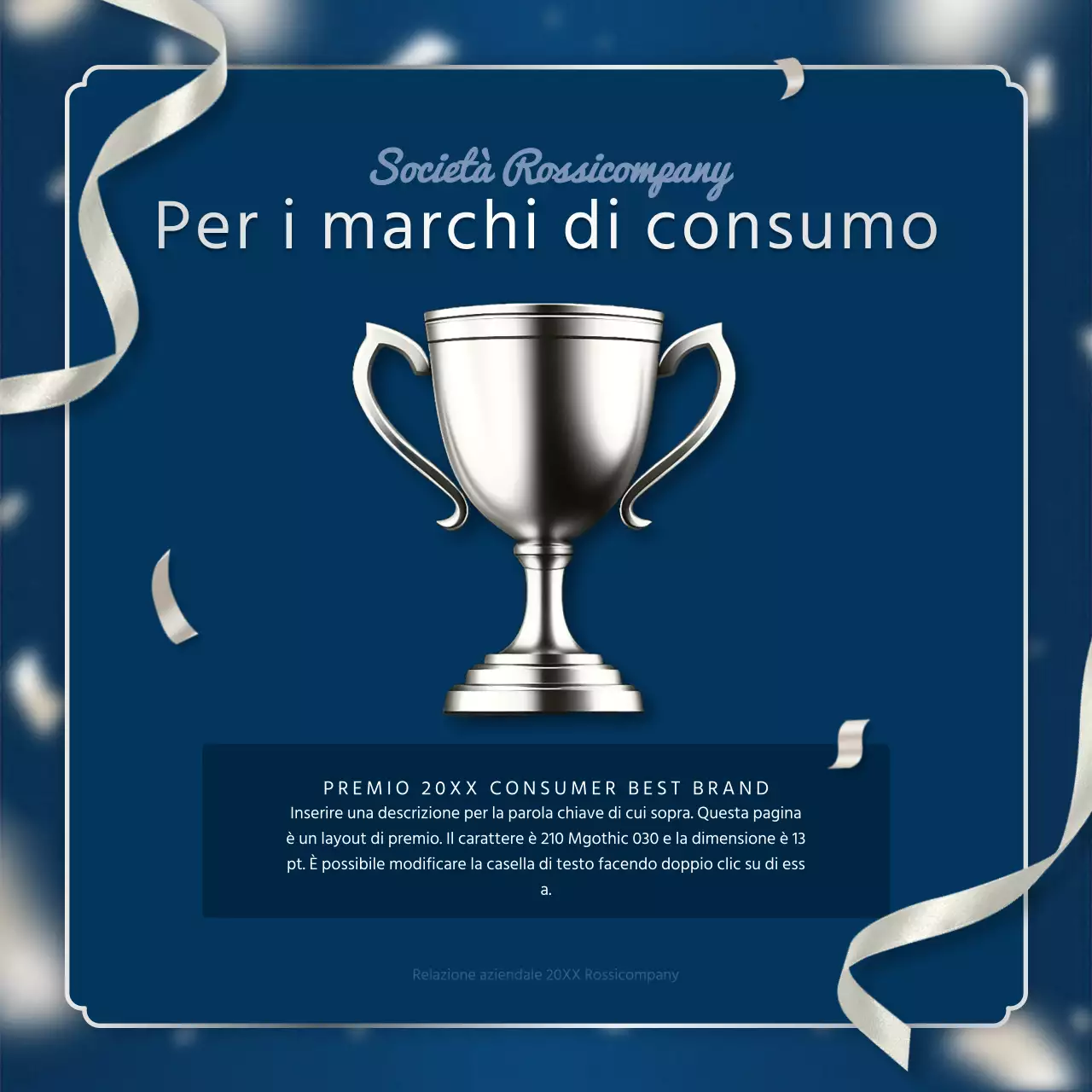 Una lussuosa cartolina di fine anno in blu marino e argento