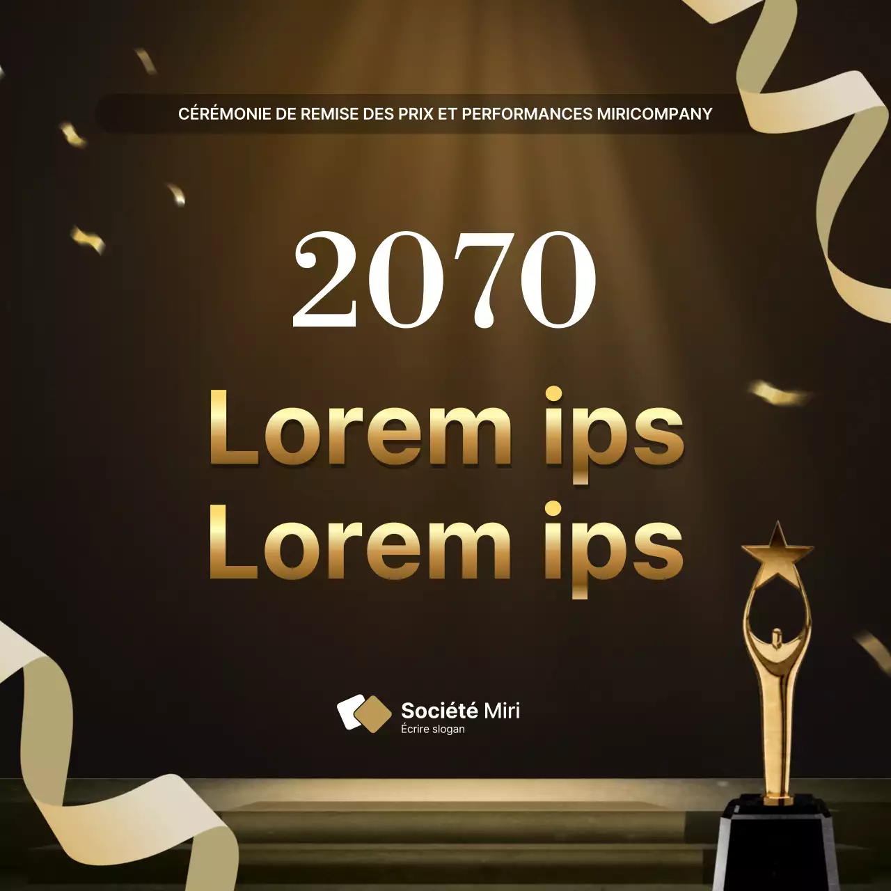 Présentations des performances de l'or et du brun de luxe et rapports sur les événements de fin d'année
