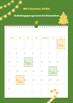 Einfacher grüner und gelber Kalender Terminplaner