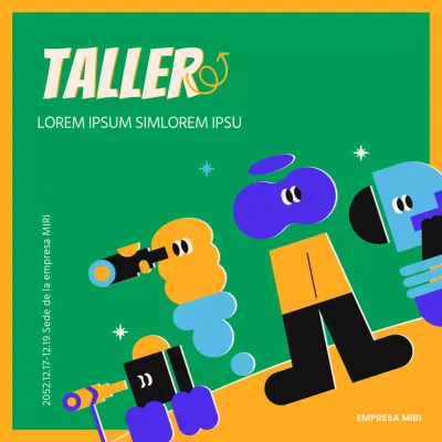 Promover un taller kitsch de planificación del rendimiento en verde y amarillo