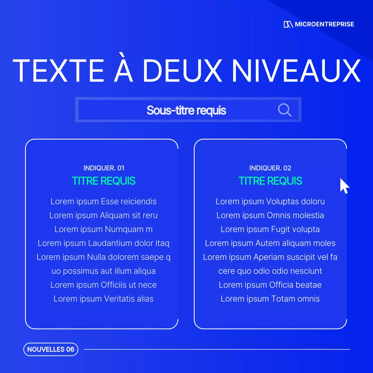 Une simple lettre d'information commerciale bleue et blanche