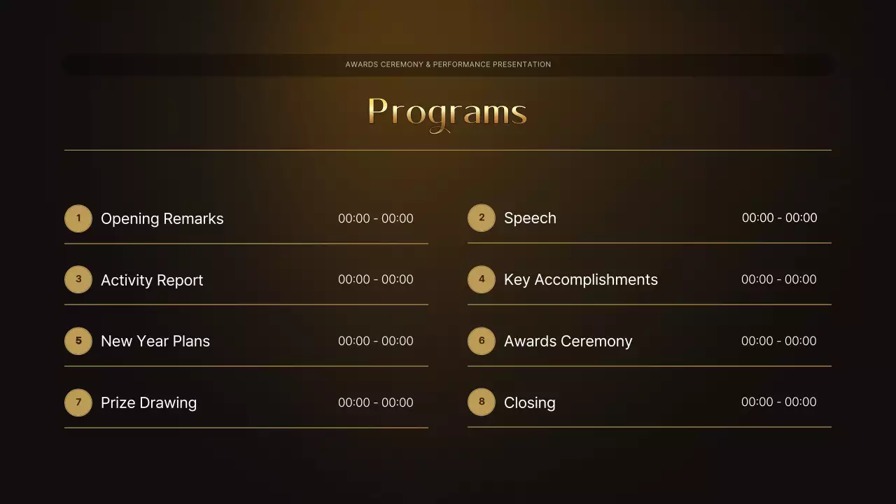 Gold Elegant Awards Presentation