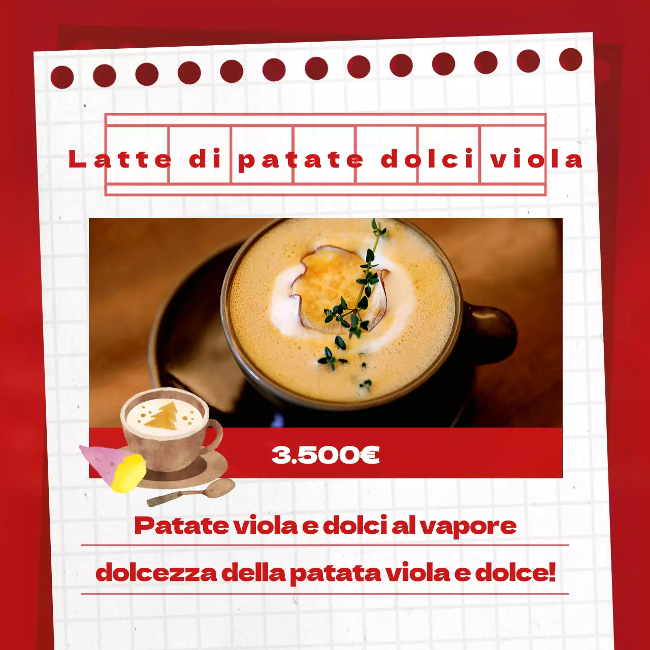 Rosso e giallo per un annuncio di marketing virale invernale in stile accogliente