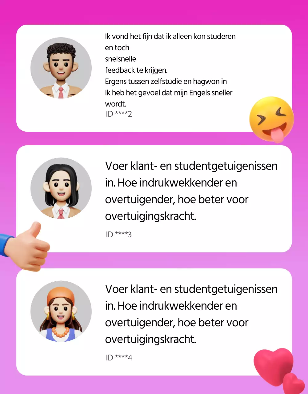 Engels leren in zwart en roze bevorderen