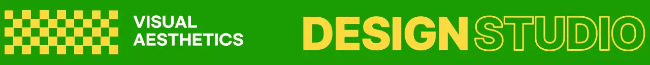 Studio desain dengan pola pinggul berwarna kuning