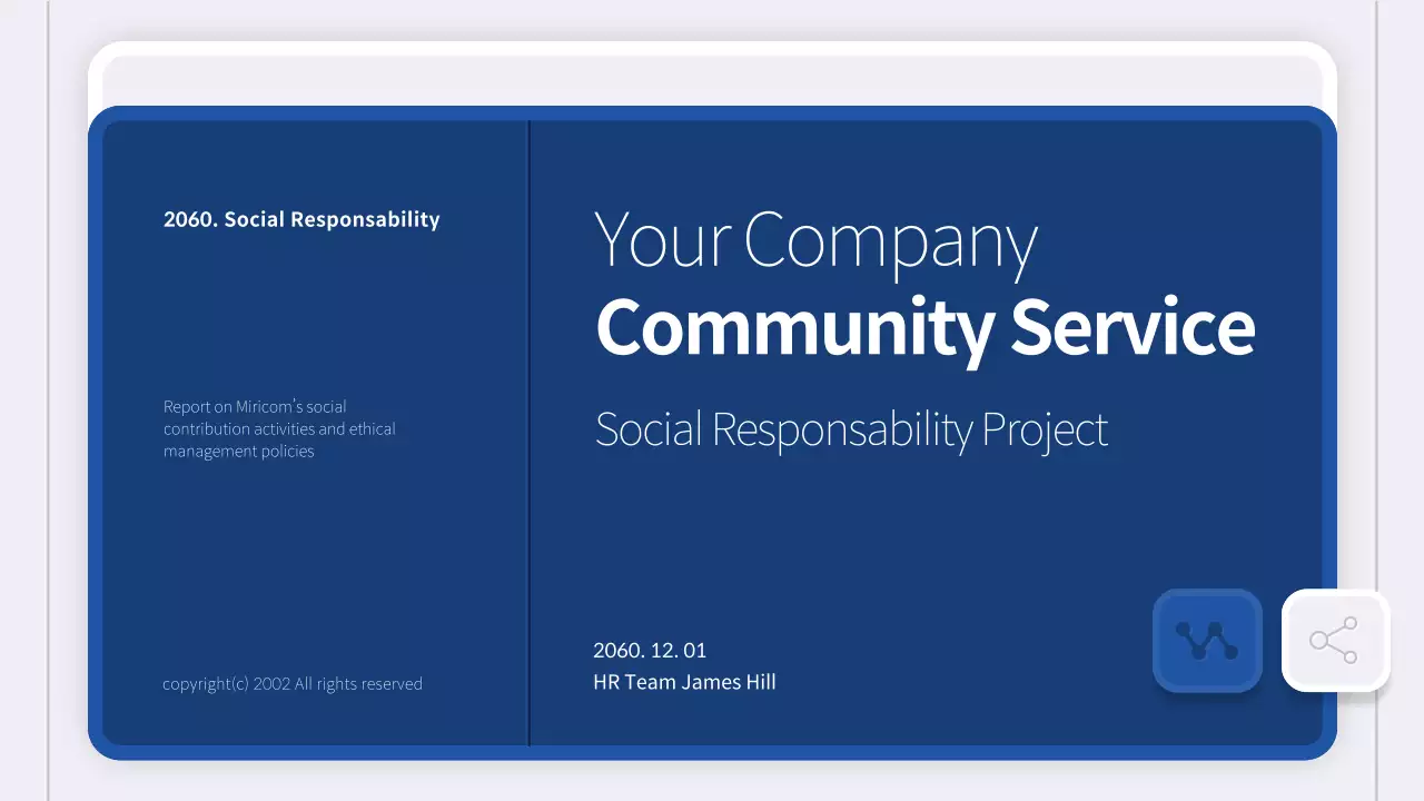 Blue Minimal Community Service Report Presentation