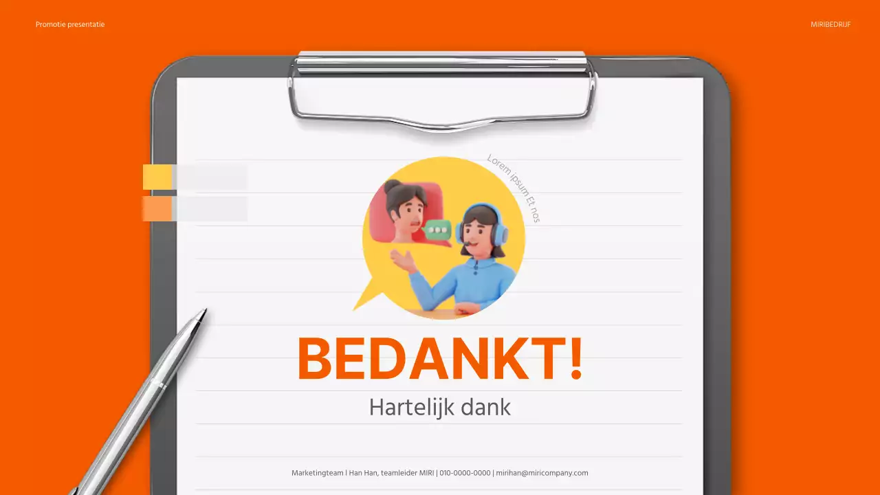 Een trendy promotiefolder in oranje en grijs