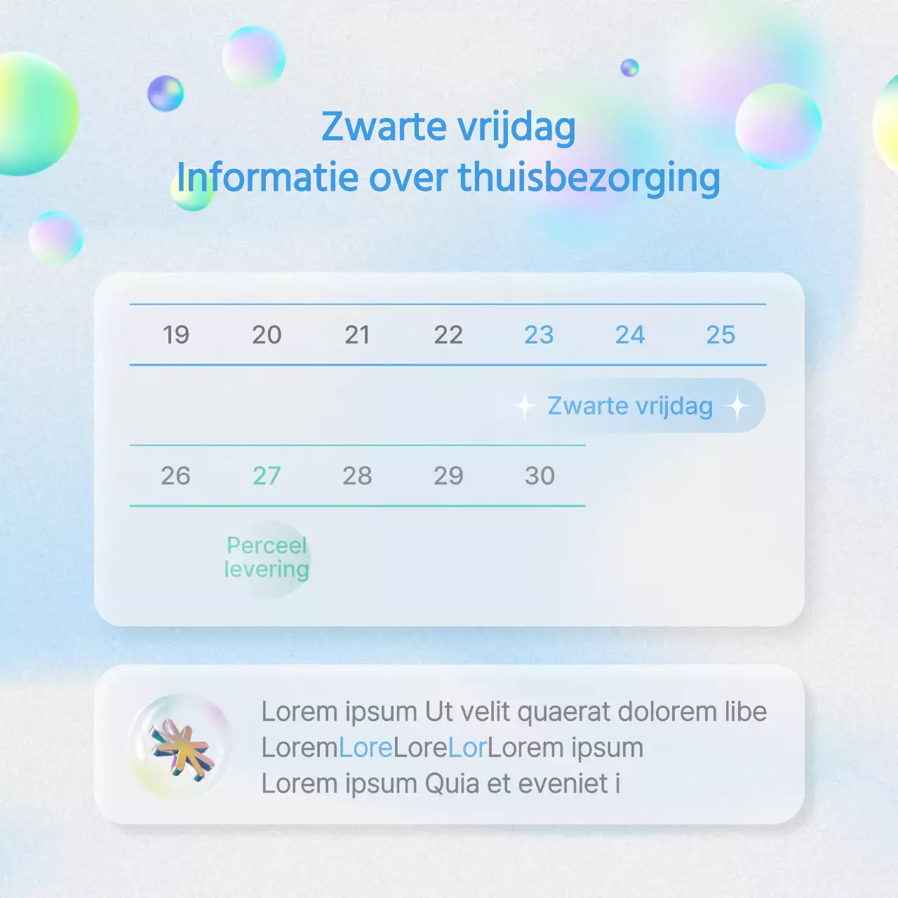 Black Friday-aankondigingen met een lichtblauwe, trendy uitstraling