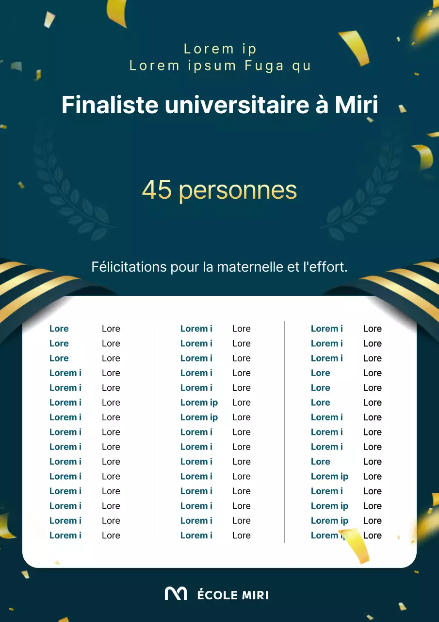 Annonce des lauréats en vert et or