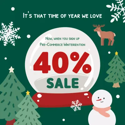 Green Festive Winter Sale Promotion Social Media Post
