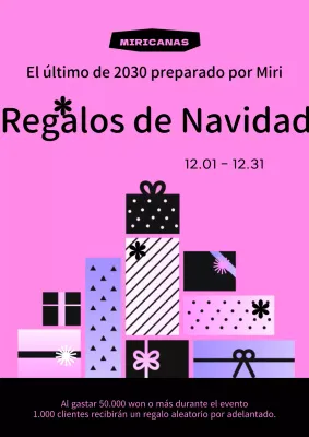 Caja de regalo festiva geométrica rosa y negra anuncio de evento en rosa y negro