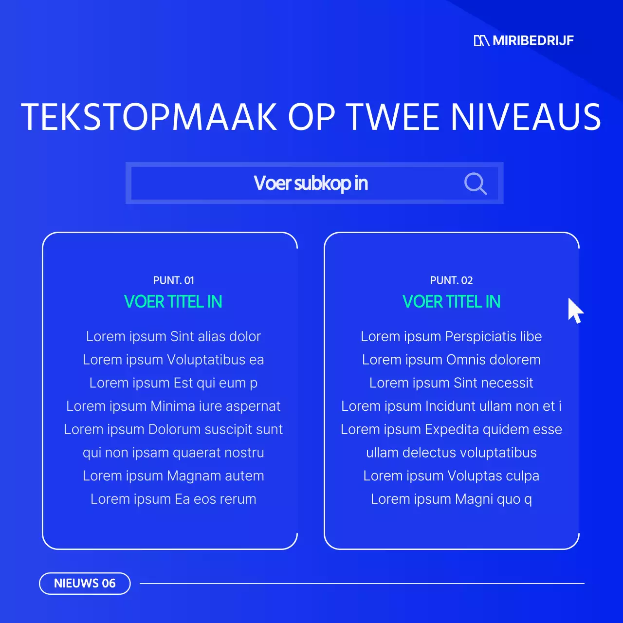Een eenvoudige blauw-witte zakelijke nieuwsbrief