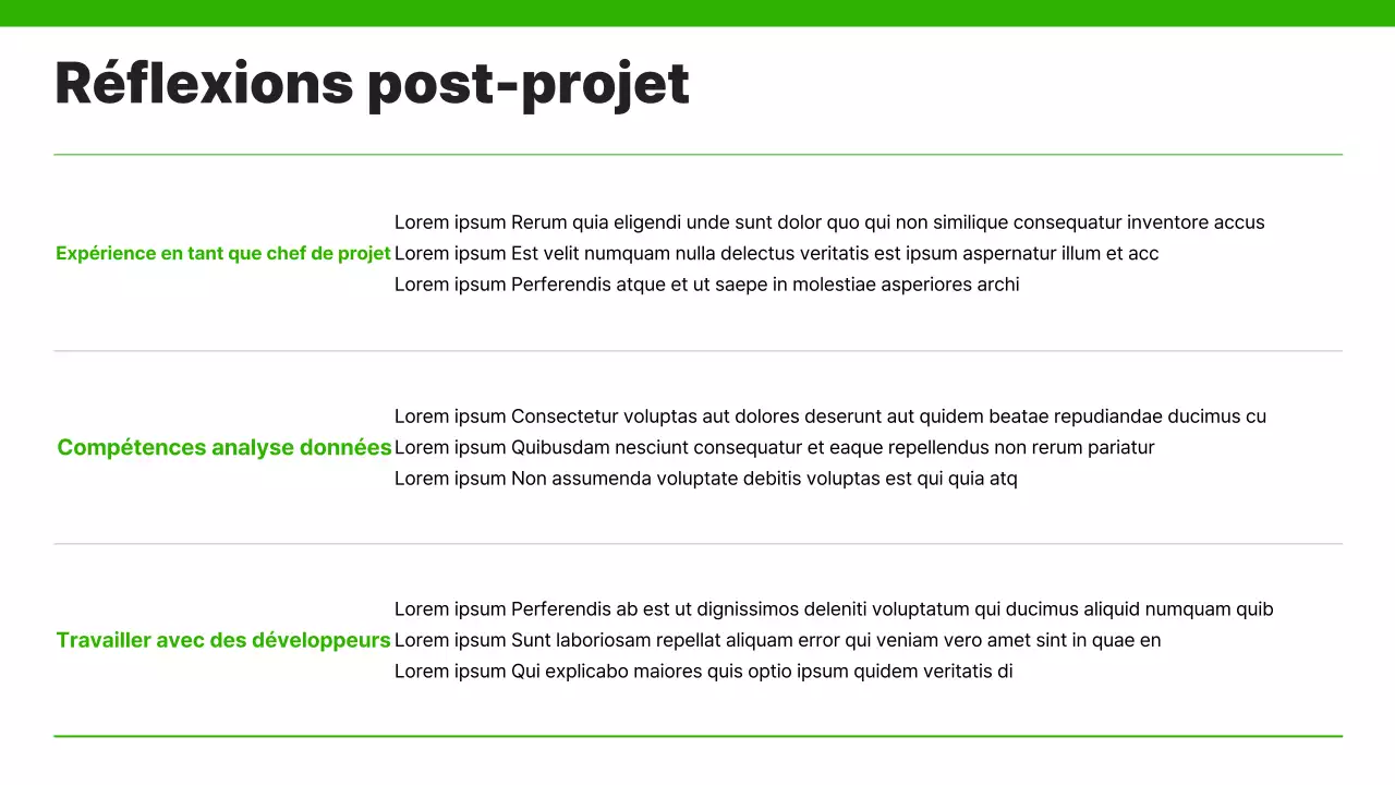 Un portefeuille de carrière simple en vert