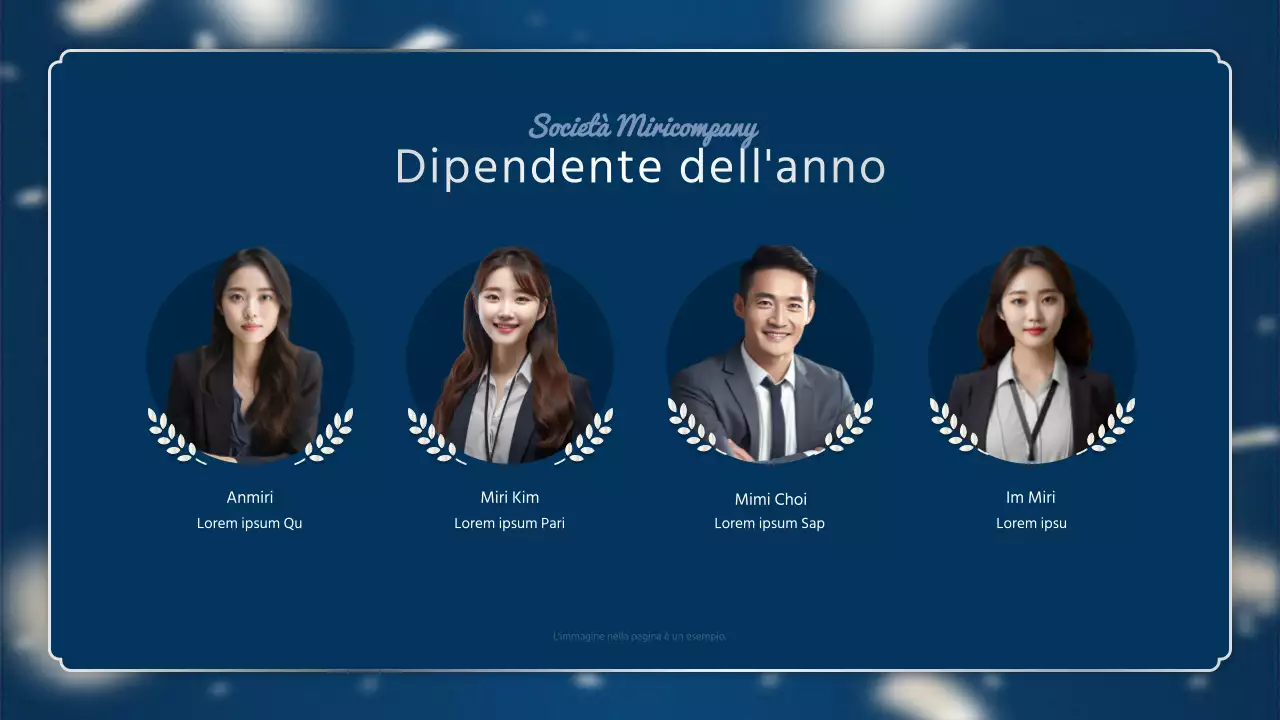 Un lussuoso rapporto sulle prestazioni di fine anno in blu navy e argento