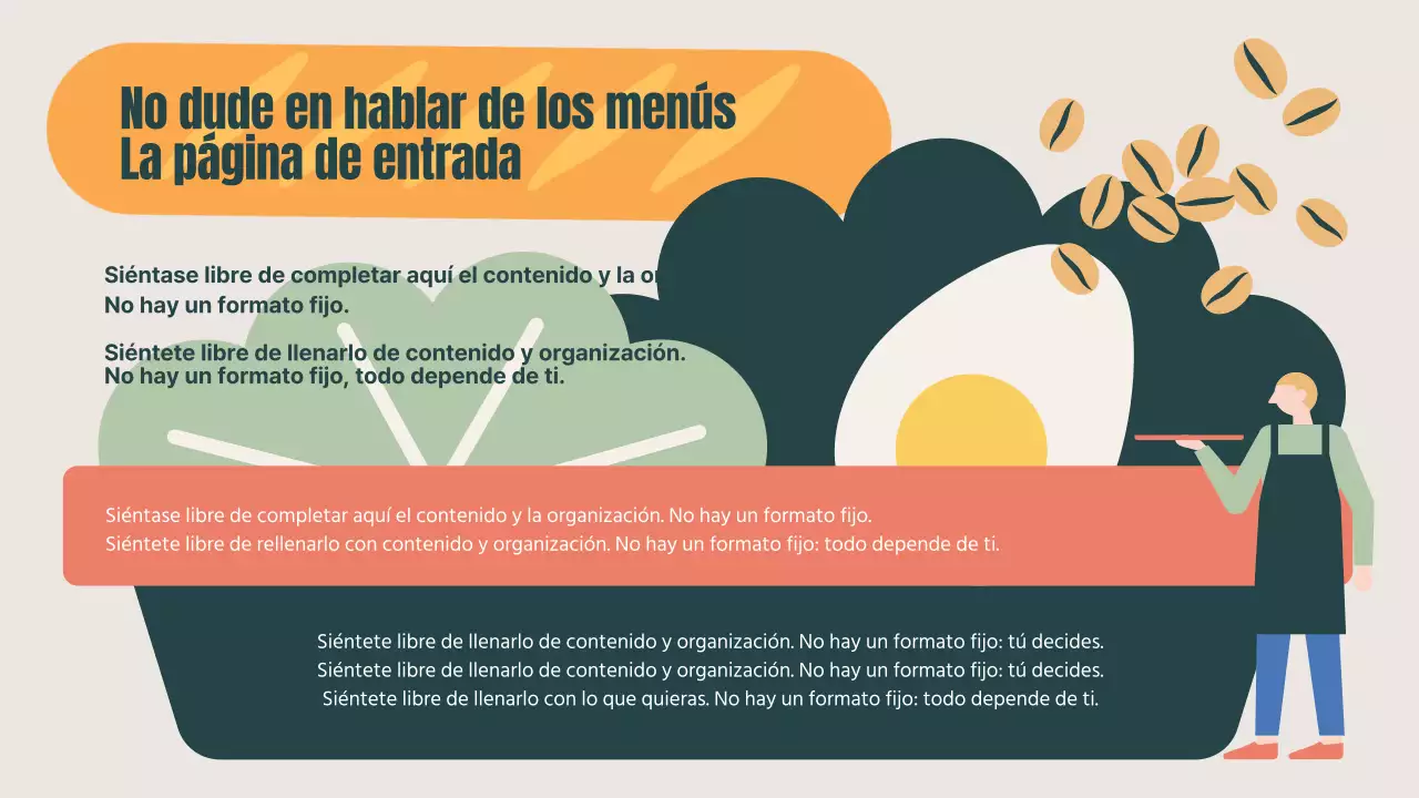 Promocione su cafetería con un toque de color caqui y naranja